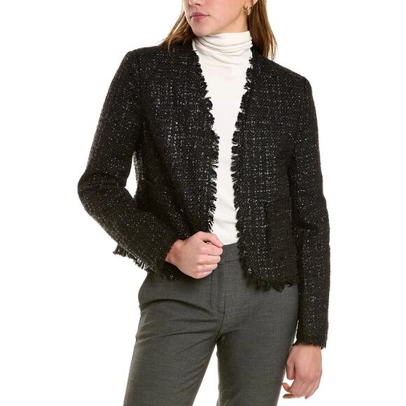 bagatelle Jackets & Blazers - Bagatelle Fringe Metallic-Tweed Jacket